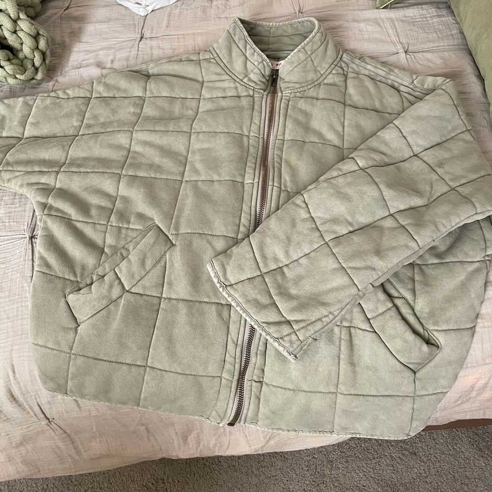 Quilted Knit Jacket in green